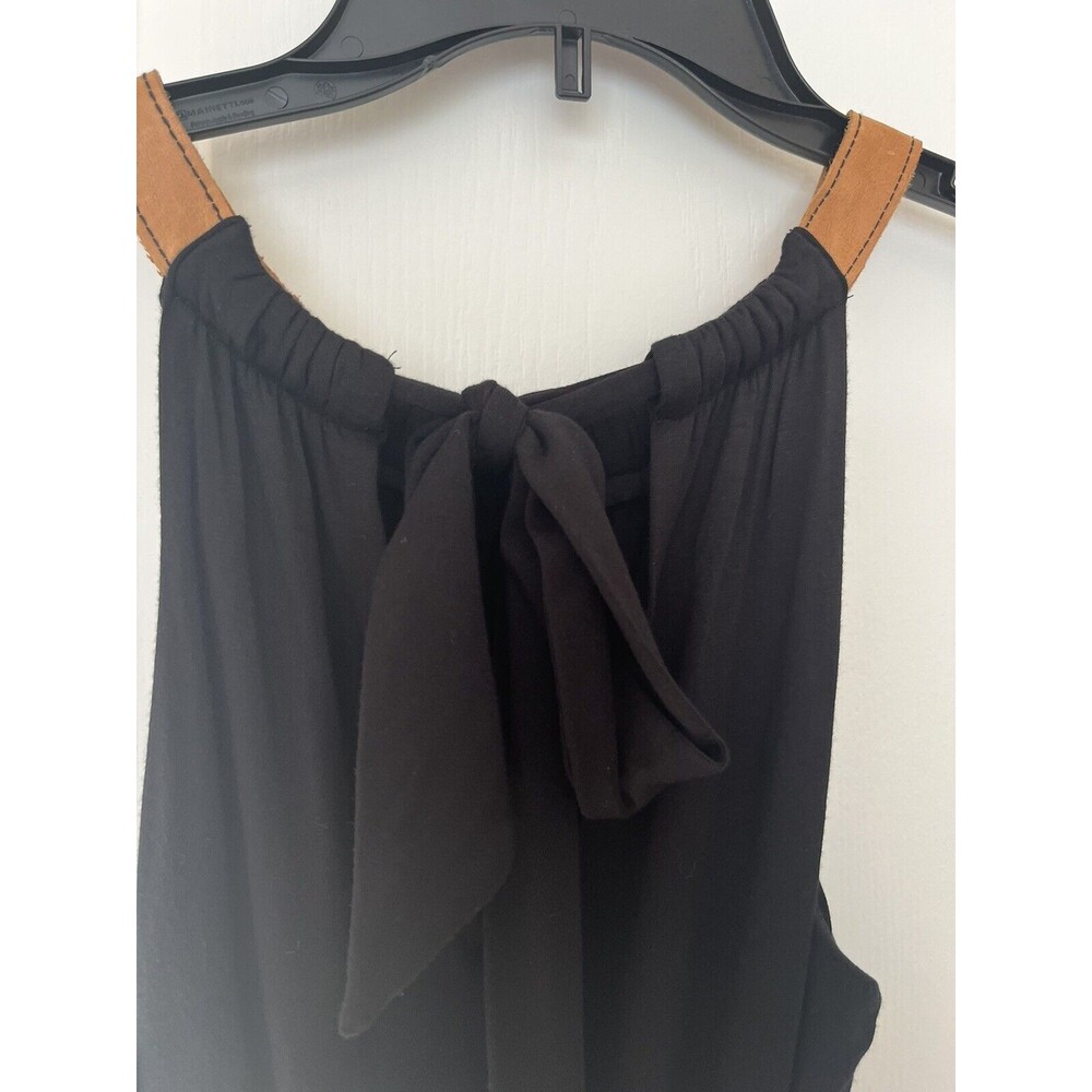 Akiko faux leather halter neck Elastic Waist dress NWT size xs - Picture 8 of 11